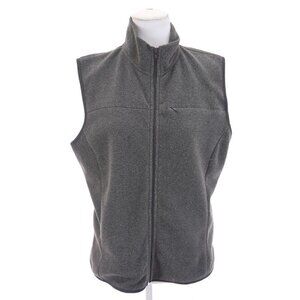 Vtg Gap Mens Sz L Gray Fleece Full Zip Up Vest Hidden Panel Zipper Pockets
